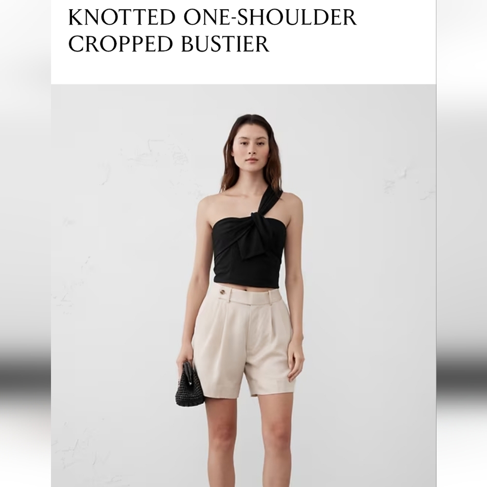 NWT Banana Republic Black Knotted One-Shoulder Bustier